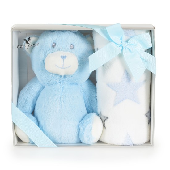 Baby blanket 90/75 cm with toy Blue bear Baby blanket 90/75 cm with toy Blue bear