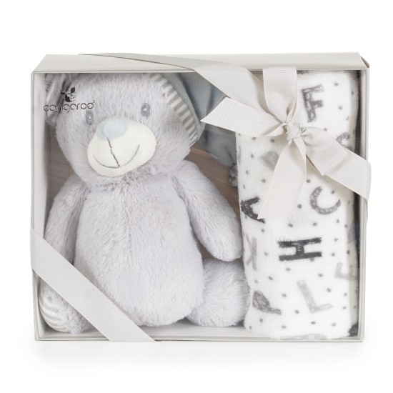 Baby blanket 90/75 cm with toy Grey bear Baby blanket 90/75 cm with toy Grey bear