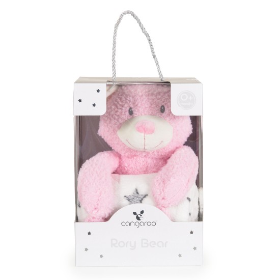 Baby Blanket 90/75 cm with stuffed toy Rory Bear pink Baby Blanket 90/75 cm with stuffed toy Rory Bear pink