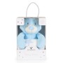 Baby Blanket 90/75 cm with stuffed toy Rory Bear blue