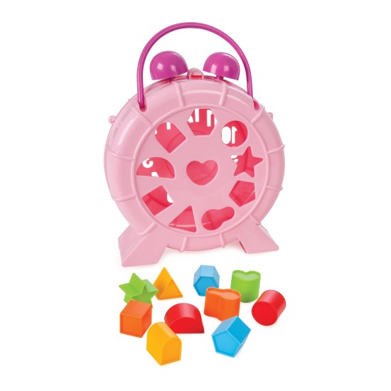 Shape Sorting Blocks and Clock pink 03340 Shape Sorting Blocks and Clock pink 03340