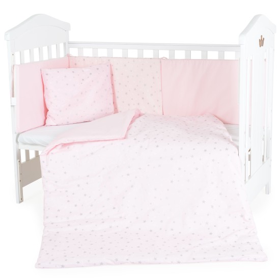 Baby bedding set 6 psc. 120/60 NOOK Pink Stars Baby bedding set 6 psc. 120/60 NOOK Pink Stars