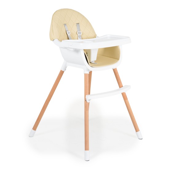 Wooden high chair Gelato 2 in 1 beige Wooden high chair Gelato 2 in 1 beige