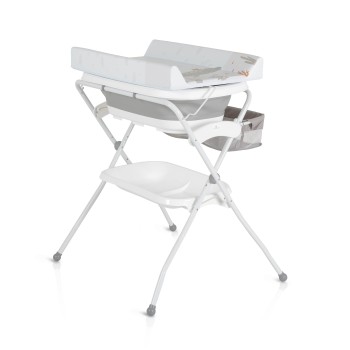 Baby foldable bathtub with stand and changing table Como Grey