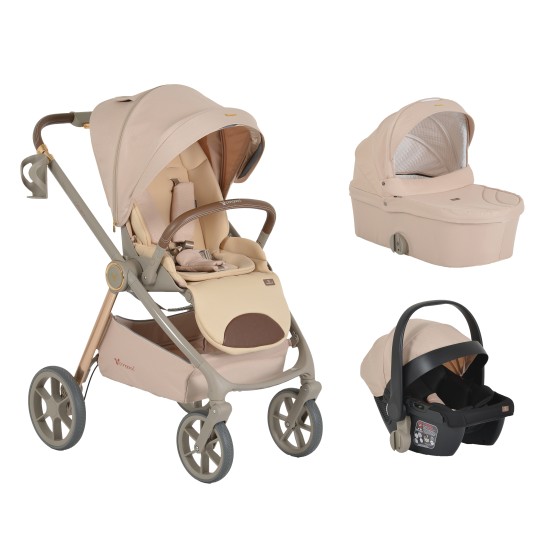 Baby stroller 3 in 1 Unique macadamia beige Baby stroller 3 in 1 Unique macadamia beige