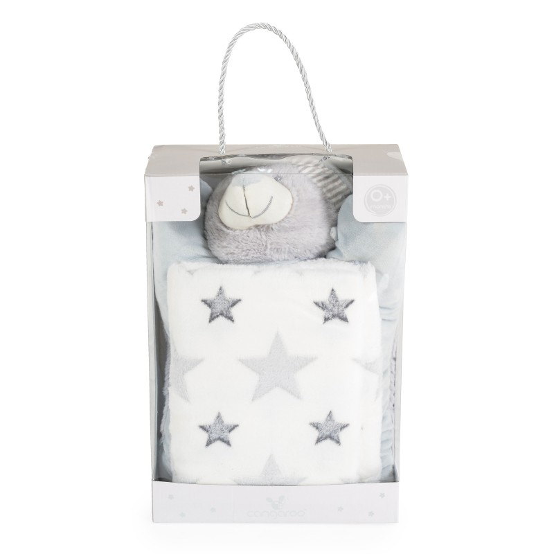 Baby Blanket 90/75 cm with a pillow Sleepy bear grey