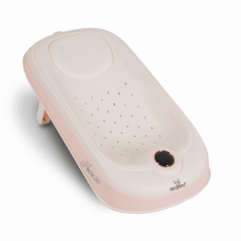 Baby bathtub support with thermometer Havana pink