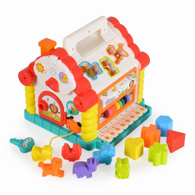 Hola Activity House Shape Sorter with Music/Light/Cubic Block 739