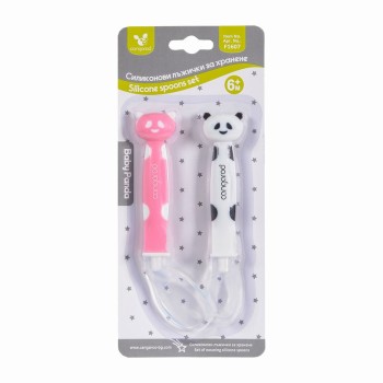 Set of silicone spoons Baby panda girl F1607