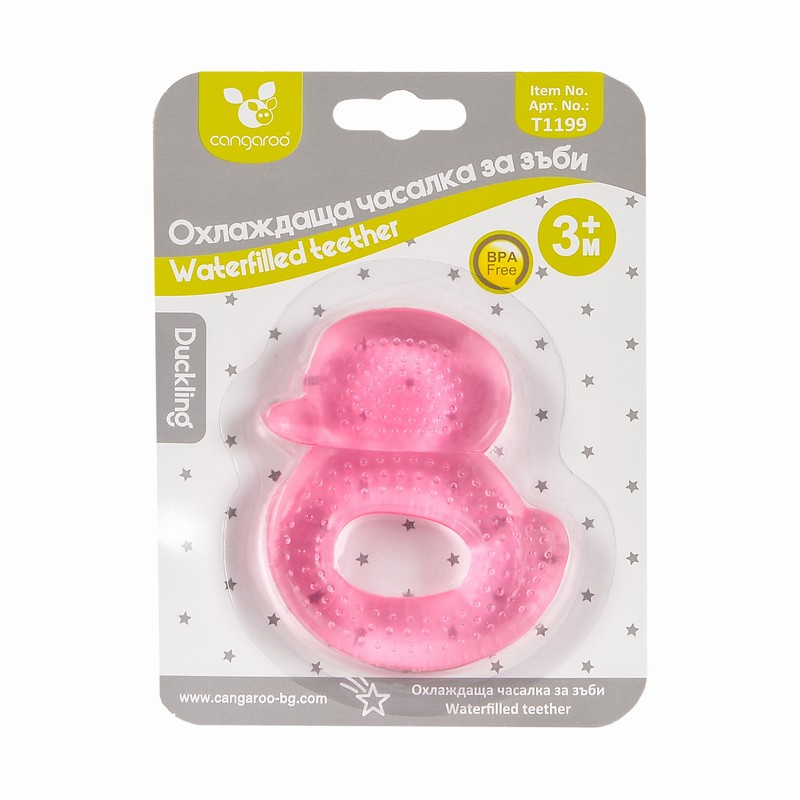 Water filled teether Duck Pink - T1199