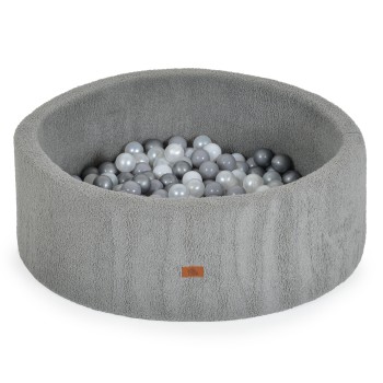 Soft play ball pit Boucle with 200 pcs balls - grey color