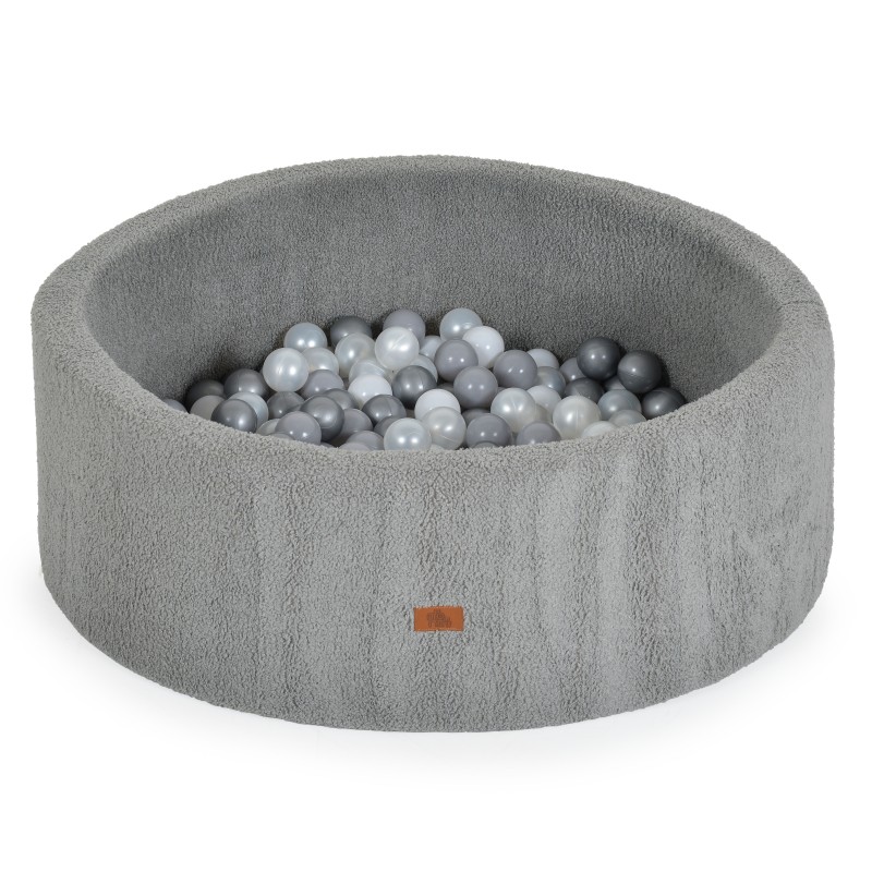 Soft play ball pit Boucle with 200 pcs balls - grey color