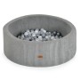 Soft play ball pit Boucle with 200 pcs balls - grey color