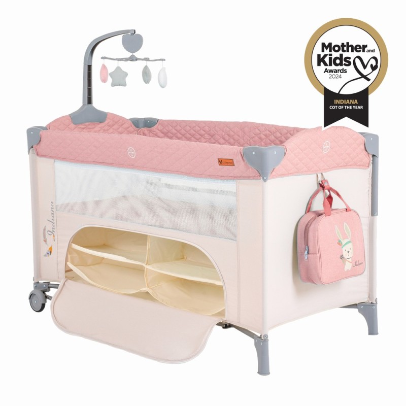 Folding cot Indiana pink