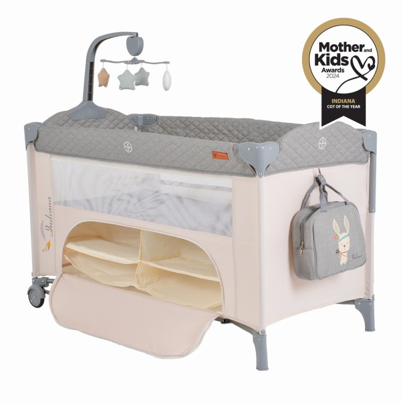 Folding cot Indiana grey