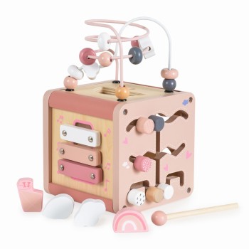 Wooden activity cube  W11B316C