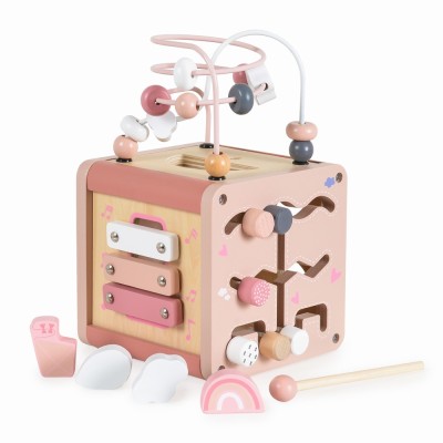 Wooden activity cube  W11B316C