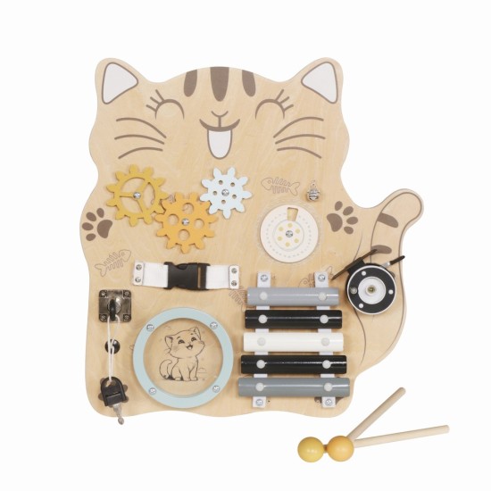 Wooden montessori busy board Cat Wooden montessori busy board Cat
