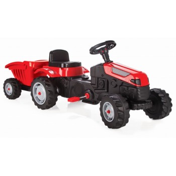 Pilsan 07316 Tractor with pedals and trailer red