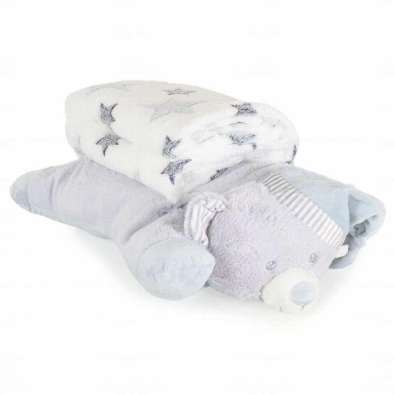 Baby Blanket 90/75 cm with a pillow Sleepy bear grey