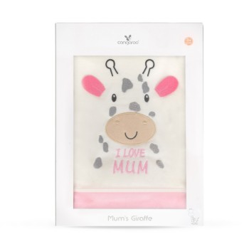 Baby blanket 90/100 cm Mum`s giraffe pink - 7689