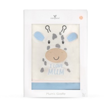 Baby blanket 90/100 cm Mum`s giraffe blue - 7689