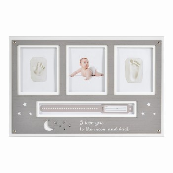 Hand and foot print set with photo frame