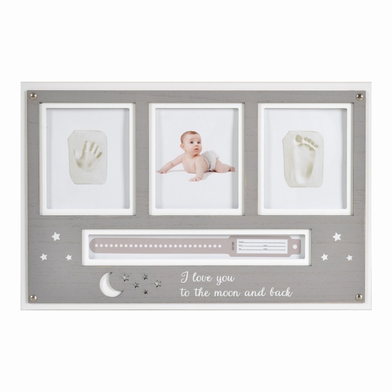 Hand and foot print set with photo frame
