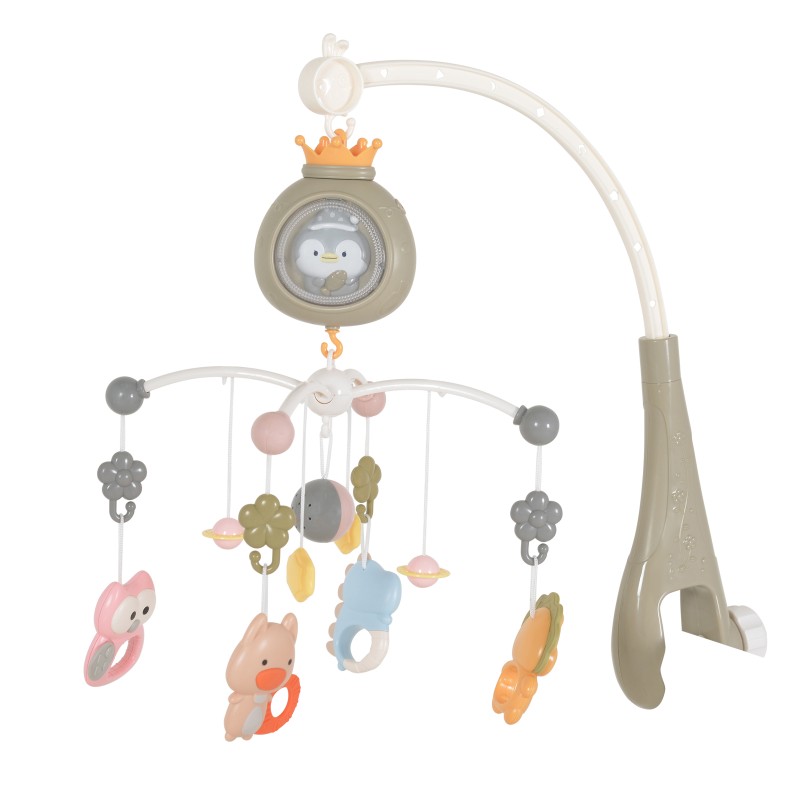 Baby bed bell Penguin grey