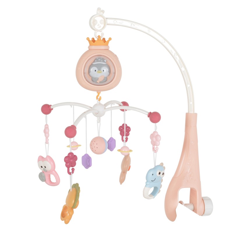 Baby bed bell Penguin pink