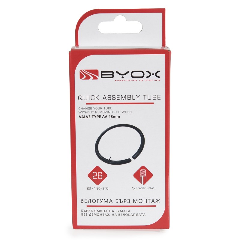 BYOX Quick assembling butyl tube 26“*1.90/2.10 ; A/V 48mm