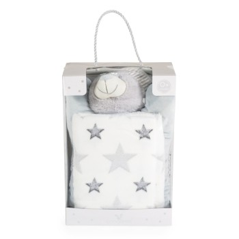 Baby Blanket 90/75 cm with a pillow Sleepy bear grey