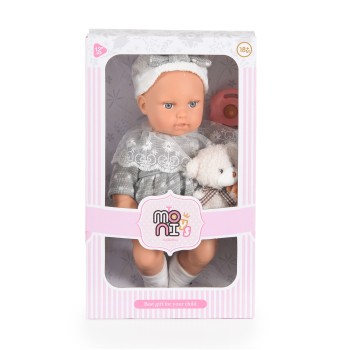 30 cm. Doll Lovely Baby Gray Dress - 1255-11