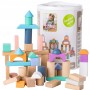 Wooden blocks 100 pcs, bucket + sorter Ecotoys
