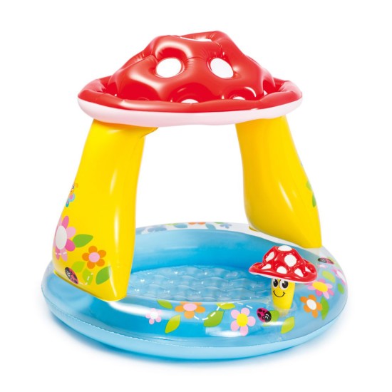 Inflatable paddling pool for children, toadstool roof, Intex 57114