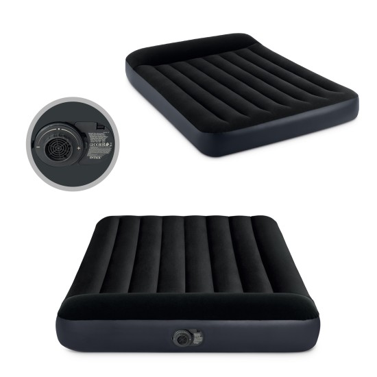 Inflatable Mattress 191x137 cm with Pump Velour Bed INTEX 64148ND