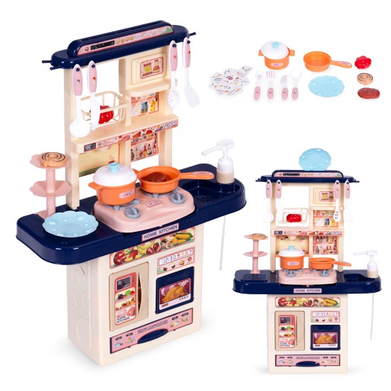 Childrens kitchen with sounds, LED lights, sink, 10 accessories