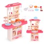 Children's kitchen with sounds, LED lights, sink, 10 accessories, pink