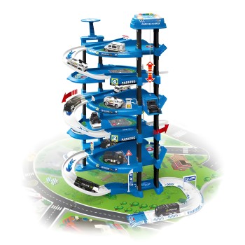 Police parking set XXL + city play mat, 82 pieces