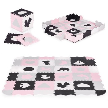 Foam mat with a fence puzzle dry pool 36 elements ECOTOYS