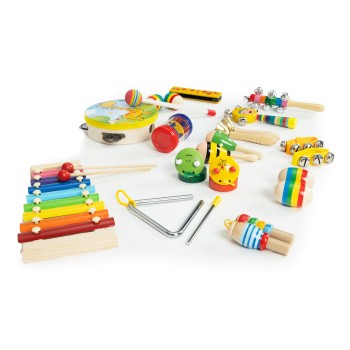Wooden music set of 14 instruments for children
