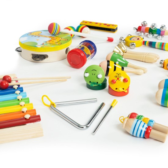 Wooden music set of 14 instruments for children Wooden music set of 14 instruments for children