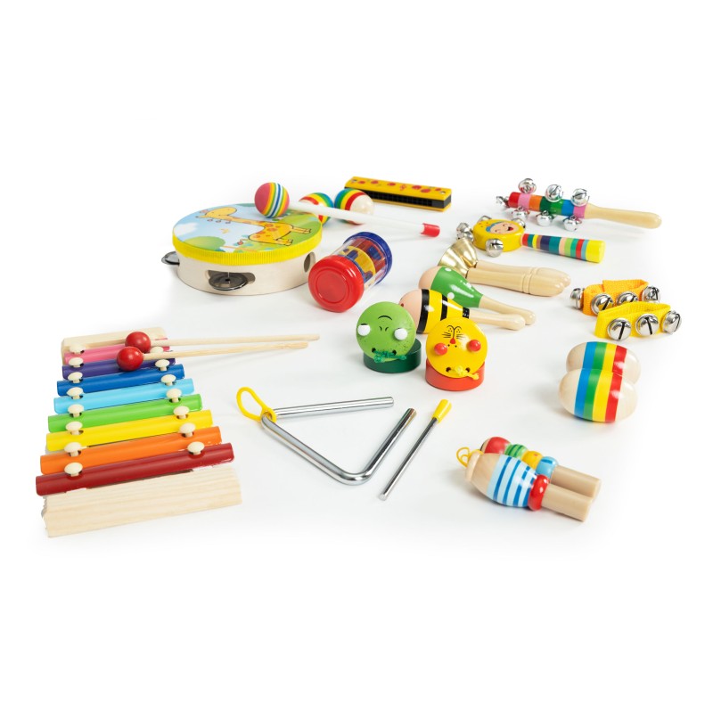 Wooden music set of 14 instruments for children