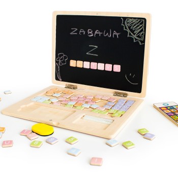 Wooden educational laptop ECOTOYS magnetic board