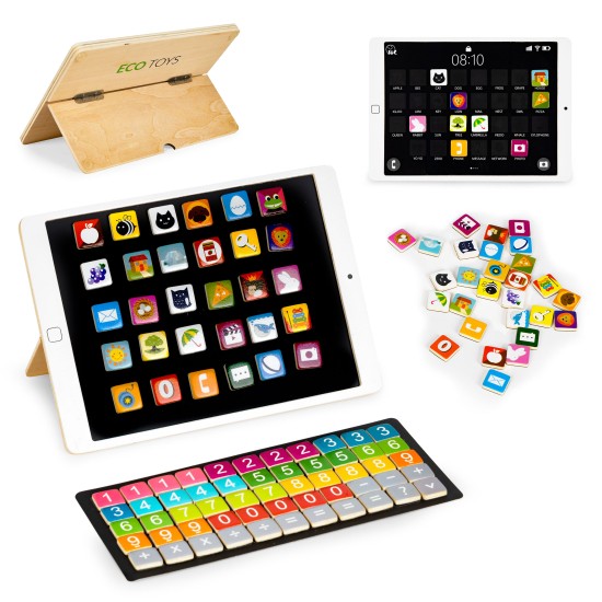 Wooden educational tablet, magnetic board ECOTOYS Wooden educational tablet, magnetic board ECOTOYS