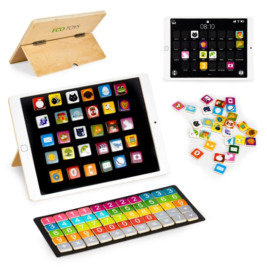 Wooden educational tablet, magnetic board ECOTOYS Wooden educational tablet, magnetic board ECOTOYS