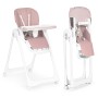 Highchair feeding chair height adjustable eco-leather straps double tray pink ECOTOYS