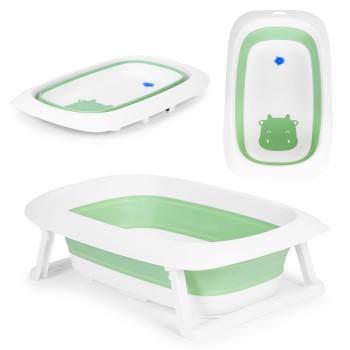 Children's bathtub - foldable bathtub with drain 81 cm - Cow ECOTOYS green