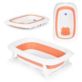 Children's bathtub - foldable bathtub with drain 81 cm - Cow ECOTOYS orange