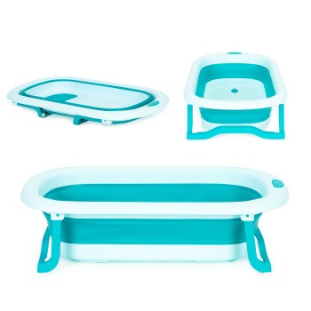 Children's bathtub foldable with drain Ecotoys green